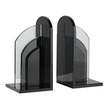 Imagem de Suportes de livros de cristal modernos, 1 par de suportes de livros em forma de L antiderrapantes resistentes para livros pesados, estante, escritório, biblioteca escolar, prateleiras de ornamentos