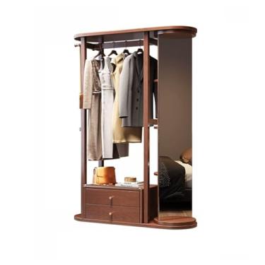 Imagem de KEG801302 Cabide de madeira maciça para quarto de chão, armário de quarto, guarda-roupa, espelho, decoração interna integrada