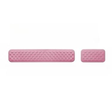 Imagem de Apoio De Pulso Tapete Para Teclado e Mouse De Espuma De Memória Com Relevo(Rosa Claro,Mouse mini)