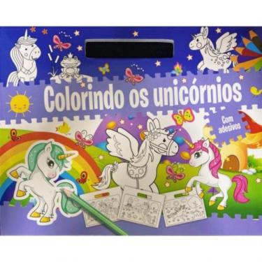 Imagem de Colorindo - Unicornios Com Adesivos