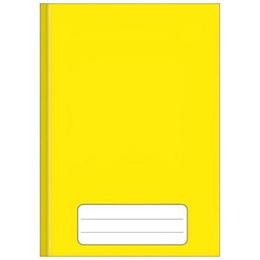 Imagem de Kit 5 Cadernos Brochura Grande Escolar Capa Dura 96 Folhas Cor:Amarelo