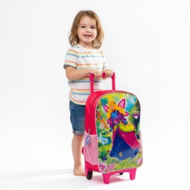 Imagem de Mochila Escolar Infantil Com Rodinhas Rosa Para Meninas - First