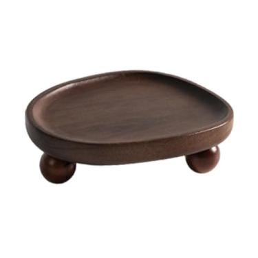 Imagem de oshhni Bandeja de madeira com pedestal, suporte reutilizável para joias, perfumes e outros objetos decorativos, ideal para de entrada, sala de estar e, Style B