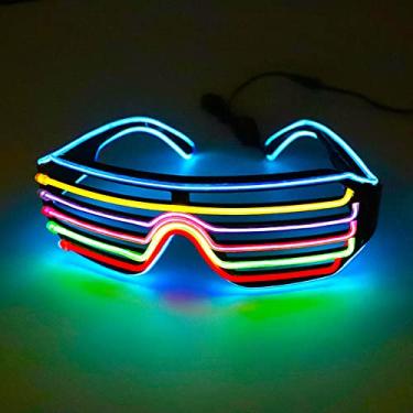 Imagem de Óculos LED com Luz Fio El Neon Rave Piscantes Brilhantes Decorativos para Festa Clube Feriado Design Único 3 Estilos de Iluminação Atmosfera Atraente e Animada Halloween Performances Discotecas Bares