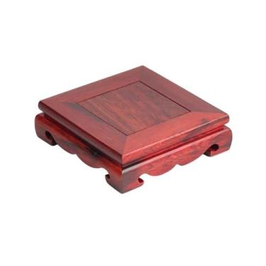 Imagem de KHUTRW3D Suporte quadrado de jacarandá com base em vaso de chá base de bonsai para exibição de decoração de escritório em casa