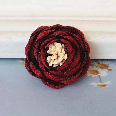 Imagem de 10 peças/lote série vermelha rosa tecido flor para convite de casamento flores artificiais para decoração de vestido, 6