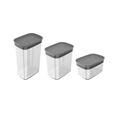 Imagem de Conjunto de Potes Herméticos Block Modular 3 Peças Chumbo - Ou