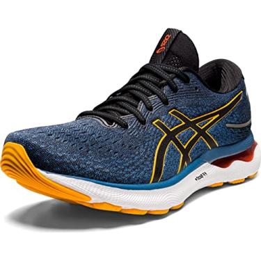 Imagem de ASICS Tênis de corrida masculino Gel-Nimbus 24, Azul/Âmbar, 9
