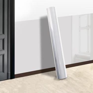 Imagem de Papel de contato protetor de parede transparente, película protetora de parede eletrostática, adesivo de plástico com aderência estática removível, papel de parede impermeável para cozinha, lixeira