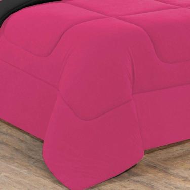 Imagem de Kit Edredom + Jogo De Lençol Malha 100% Algodão Gran Moratta 7 Peças King - Pink -preto