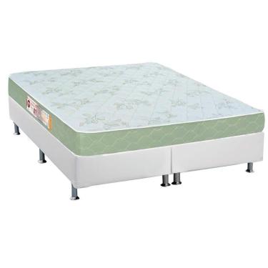 Imagem de Cama Box Queen: Colchão Espuma D33 Castor Sleep Max + Base Crc Courano White(158X198)
