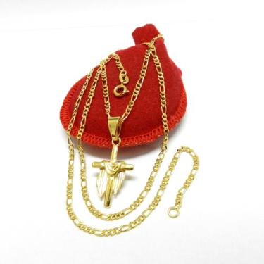 Imagem de Corrente Masculina 80cm 2mm Cruz Folheada Ouro 18k CR434 - WNBIJOUTERI