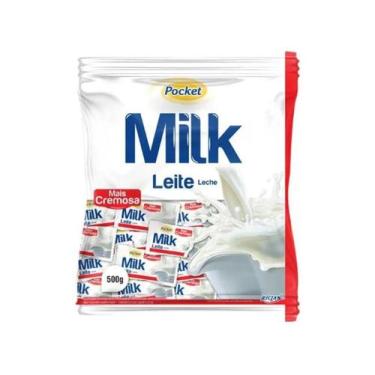 Imagem de Bala Leite Milk Pocket Cremosa Pacote 500g - Riclan