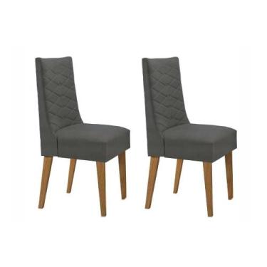 Imagem de Kit 2 Cadeiras de Cozinha Dafne 2 Un Imbuia/Suede Grafite - Rufato