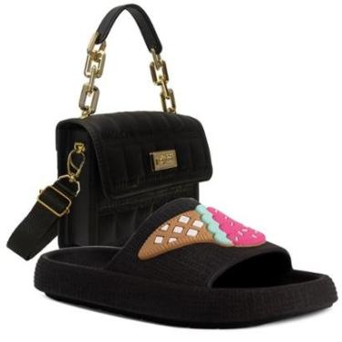 Imagem de Kit Bolsa Chinelo Infantil Sandalia Papete Nuvem Slide K23-Feminino