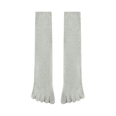 Imagem de Meias De Algodão Unissex De Cano Longo Com Dedos Separados, 3 Pares, A