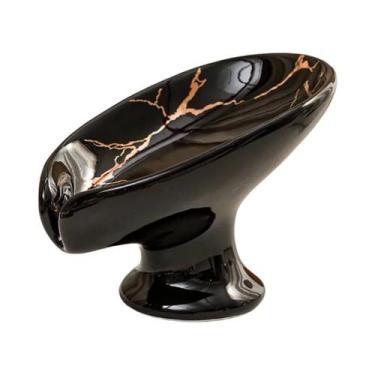 Imagem de Suporte De Sabonete Cerâmico Em Formato De Folha Com Dreno De Água Par