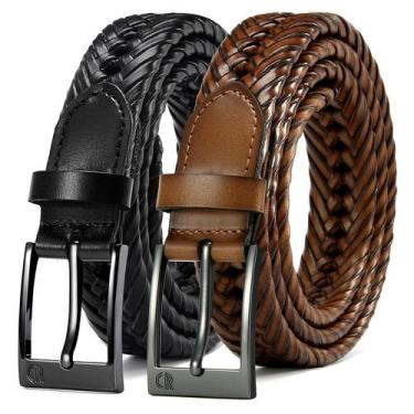 Imagem de Cinto de couro CHAOREN trançado para homens, pacote com 2 cm de largur