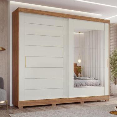 Imagem de Guarda-Roupas Casal Helena 2 Portas C/Espelho 264cm Off White Cinamomo