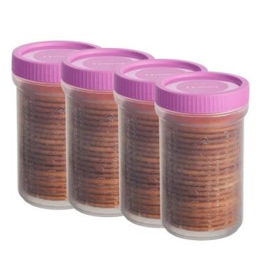 Imagem de Kit 4 Pote Porta Biscoito Maria Bolacha Redondo Meio pacote - Sanremo