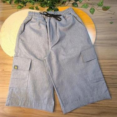 Imagem de Short Bermuda Cargo Masculino Infantil Costura Reforçada Ótimo Caiment