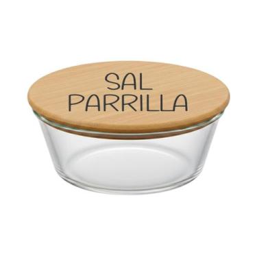 Imagem de Pote Hermético Redondo Vidro e Tampa de Bambu (630 ml) Sal Parrilla - 