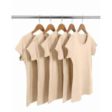 Imagem de Kit 5 Camisetas Femininas de Algodão Premium Baby Look Básica Lisa-Feminino