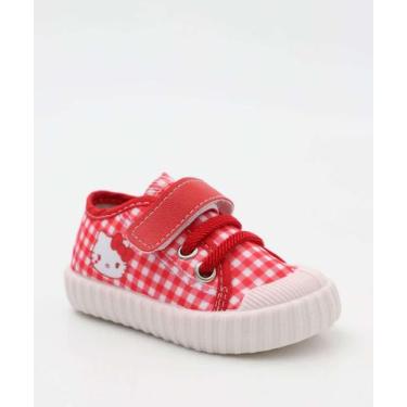 Imagem de Tênis Infantil Hello Kitty tiras autocolantes 03BM Vermelho-54072 - Sa
