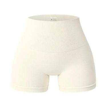 Imagem de Shorts De Yoga Femininos De Cintura Alta Sem Costura Com Efeito Levant