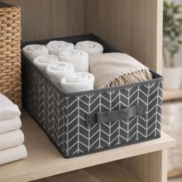 Imagem de Organizador Multiuso Dobrável 40x25x16 Com Alça Casa Quarto Armário Cl