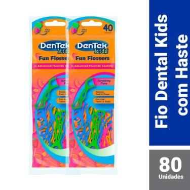 Imagem de Kit Fio Dental Kids DenTek Fun Flossers 80 unidades
