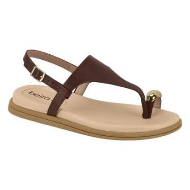 Imagem de Sandália Rasteirinha Flatform Casual Feminino Beira Rio 8513.113 Marrom-Feminino