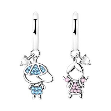 Imagem de Brincos De Prata Esterlina 925 Com Estrelas Rosa E Conchas Florais Par