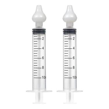 Imagem de Kit 2 Seringas Lavagem Higienização Nasal Bico Silicone Tran - Congrat