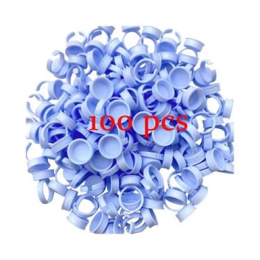 Imagem de 100 Peças Anéis Suporte Para Cola De Cílios, Recipientes Para Pigmento