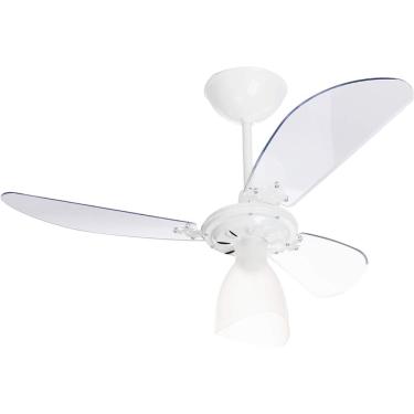 Imagem de Ventilador de Teto New Cristal Light com 3 Pás Branco de 127 Volts - 383121 - VENTI-DELTA