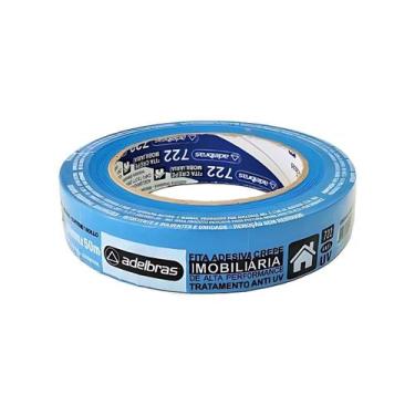 Imagem de Fita Crepe Imobiliária Azul 24mm 50m 722 Adelbras - 000141