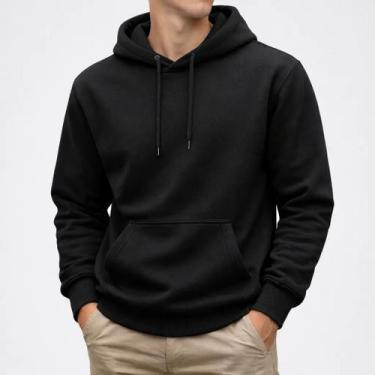 Imagem de Moletom Masculino Canguru Flanelado Quentinho Tecido Grosso - Alice Fr