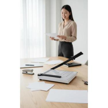 Imagem de 2x Guilhotina Papel A4 Aço 30cm  Corte Preciso 10 Folhas - Congratulat