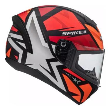 Imagem de Capacete Peels Spike II 1ST ABS Viseira 2 mm fechado, 56, preto com pi