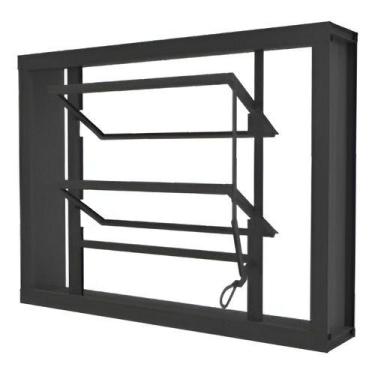 Imagem de Janela Basculante Banheiro S/grade 80x60cm Aço Zarcão Zarcão Cinza - R