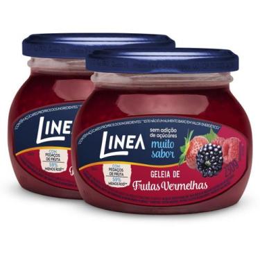 Imagem de Kit 2 Geleias Linea Sabor Frutas Vermelhas de 230g Zero Sem Açucares