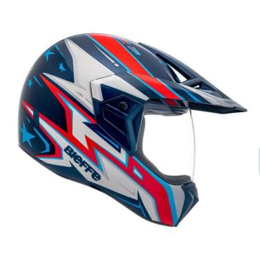 Imagem de Capacete Moto Bieffe 3 Sport Azv50 Jean Azevedo, Azul com Vermelho, 58