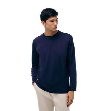 Imagem de Camiseta Manga Longa Hering World Masculina 026X, Azul escuro, G
