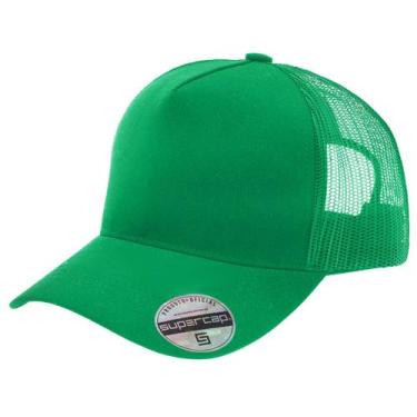 Imagem de Boné Aba Curva Trucker Frente Americana Liso Supercap 26427, Verde