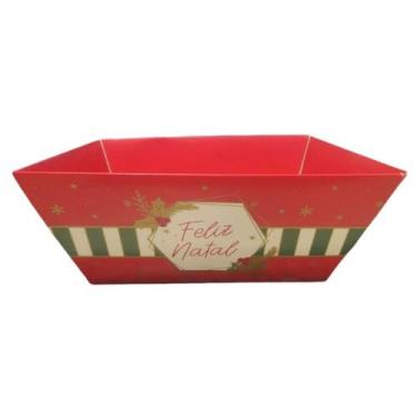 Imagem de Cesta Cartao Trapezio Natalino - Tamanho M Cromus Natal