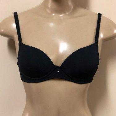 Imagem de Sutiã Liso Com Bojo Massageador Lut Lingerie, Preto, GG