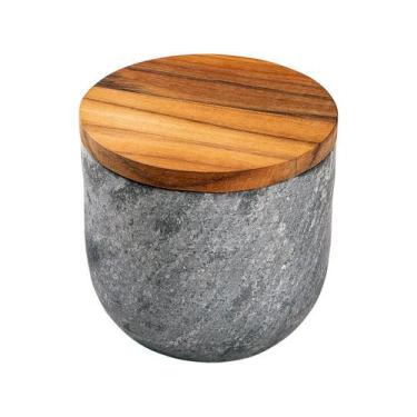 Imagem de Saleiro Tramontina Organic Teca Pedra Sabão 12cm Fsc, Cinza