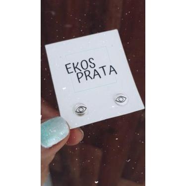 Imagem de Brinco medalha olho grego - Ekos Prata 
