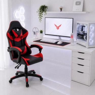 Imagem de Cadeira Gamer JGM GamerX Confortável Reclinável, Vermelho